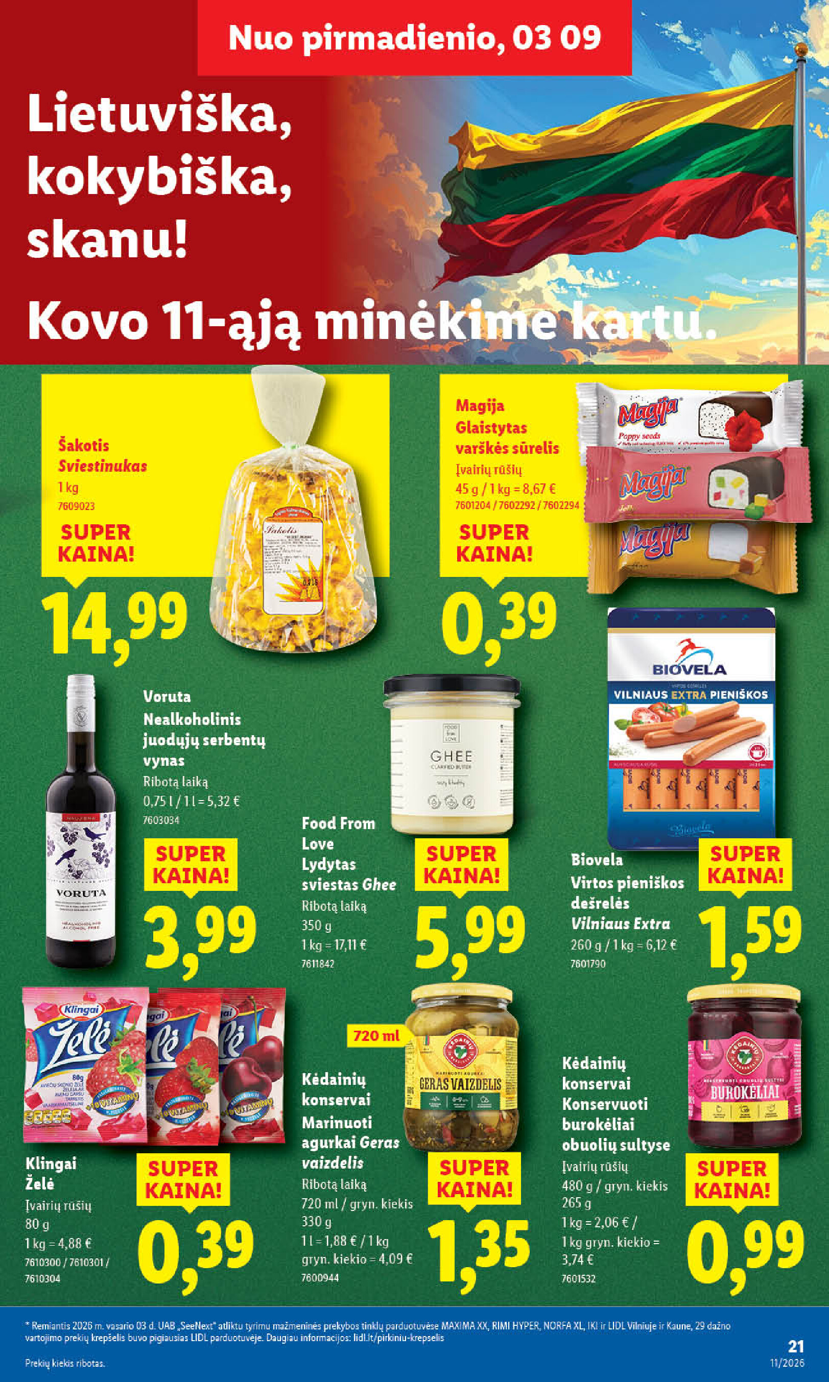 lidl - MAISTO PREKIŲ PASIŪLYMAI (2026-03-09 - 2026-03-15) - page: 21