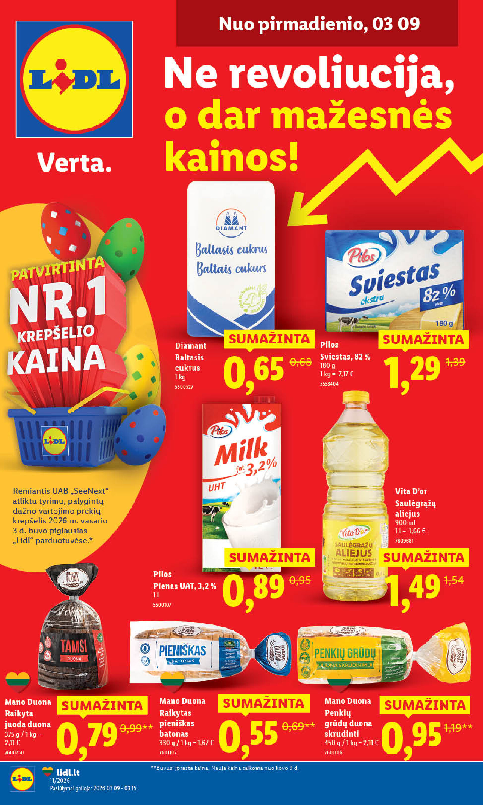 lidl - MAISTO PREKIŲ PASIŪLYMAI (2026-03-09 - 2026-03-15) - page: 1