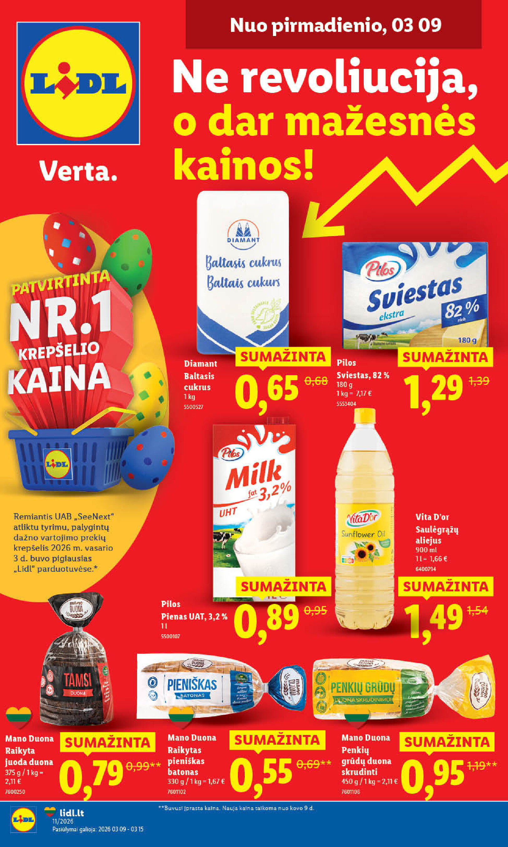 lidl - MAISTO PREKIŲ PASIŪLYMAI (2026-03-09 - 2026-03-15)