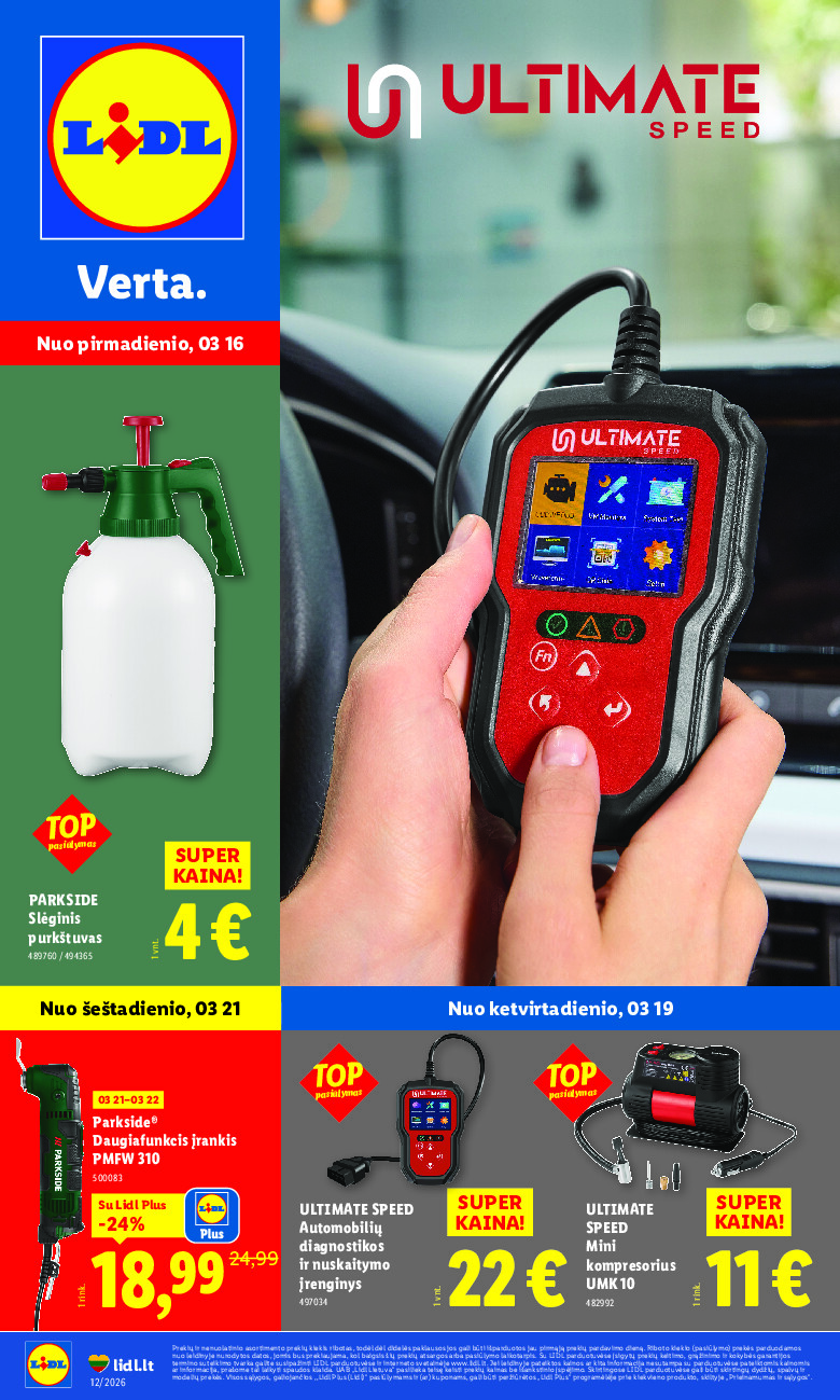 lidl - NE MAISTO PREKIŲ PASIŪLYMAI (2026-03-16 - 2026-03-22)