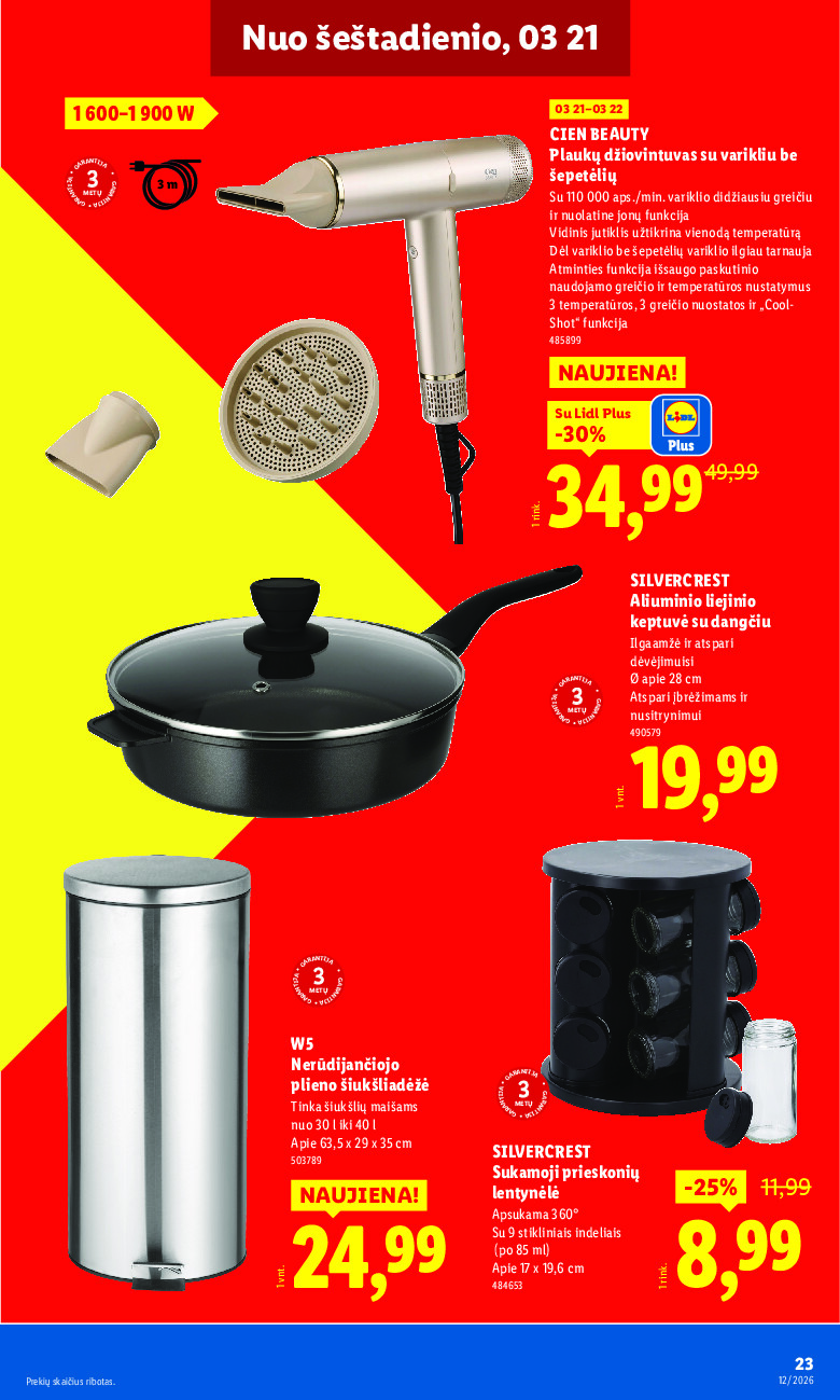 lidl - NE MAISTO PREKIŲ PASIŪLYMAI (2026-03-16 - 2026-03-22) - page: 23