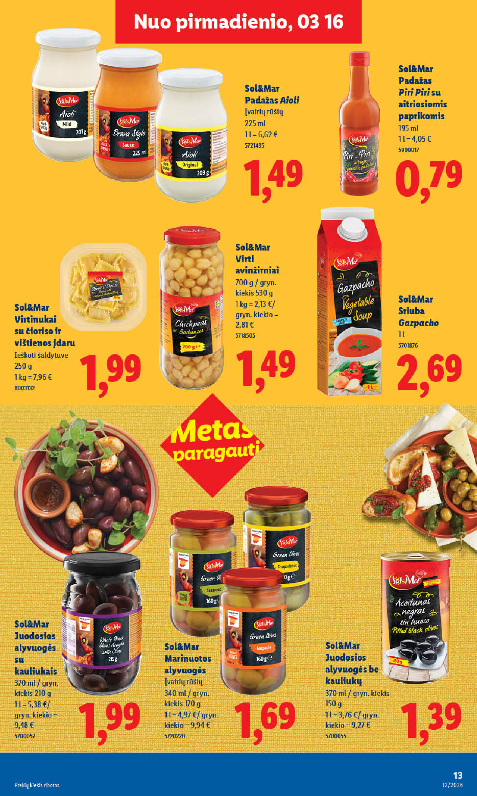 lidl - MAISTO PREKIŲ PASIŪLYMAI (2026-03-16 - 2026-03-22) - page: 22