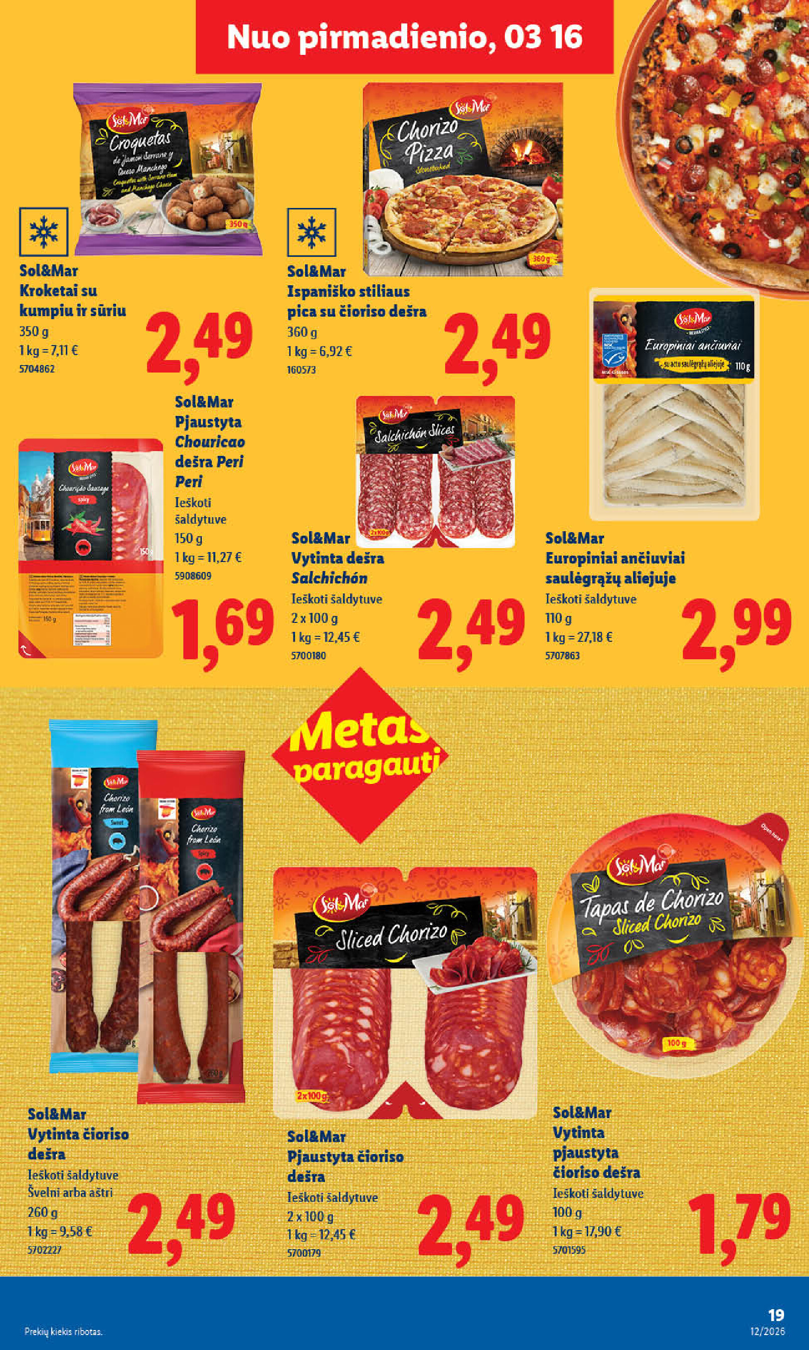 lidl - MAISTO PREKIŲ PASIŪLYMAI (2026-03-16 - 2026-03-22) - page: 19