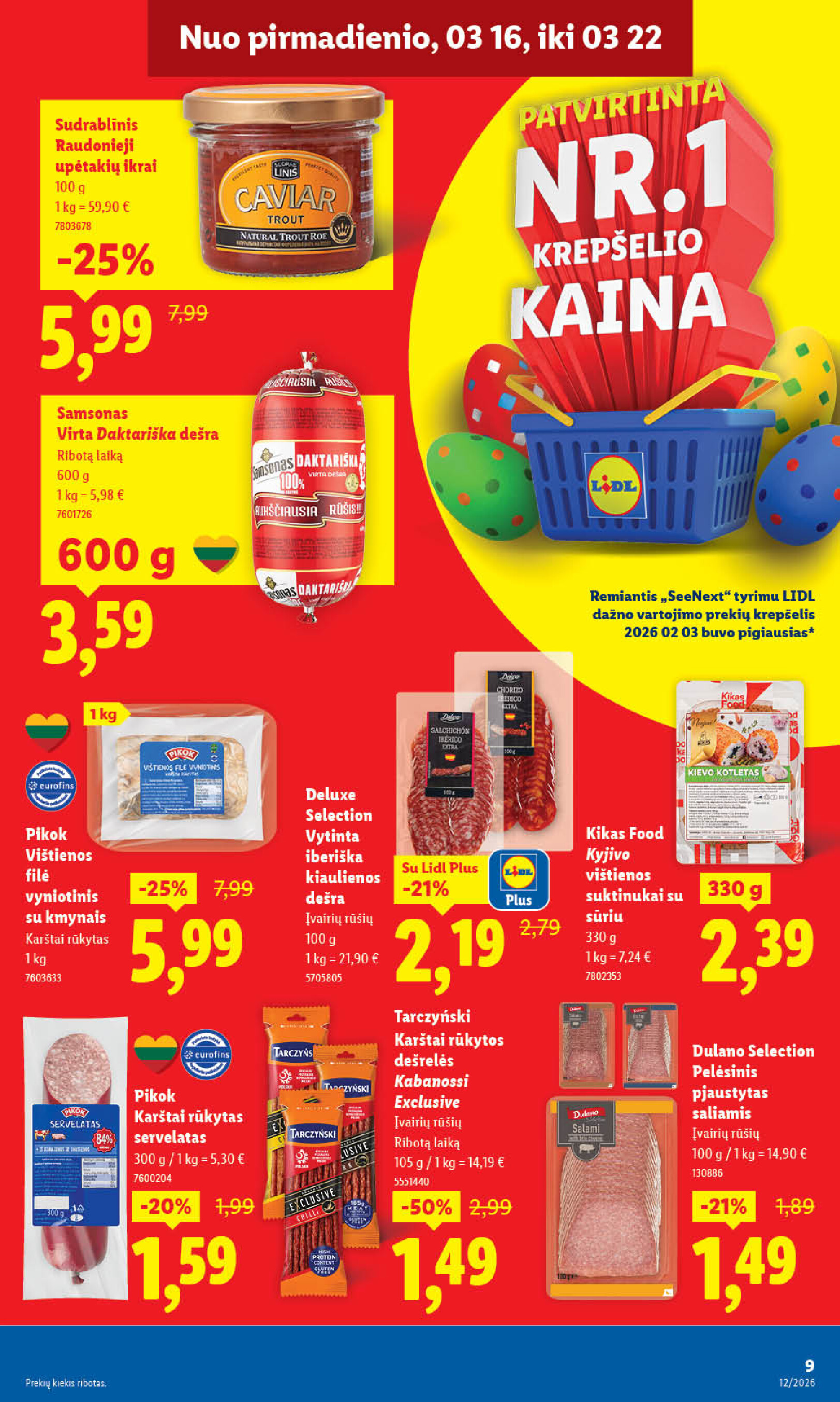 lidl - MAISTO PREKIŲ PASIŪLYMAI (2026-03-16 - 2026-03-22) - page: 9