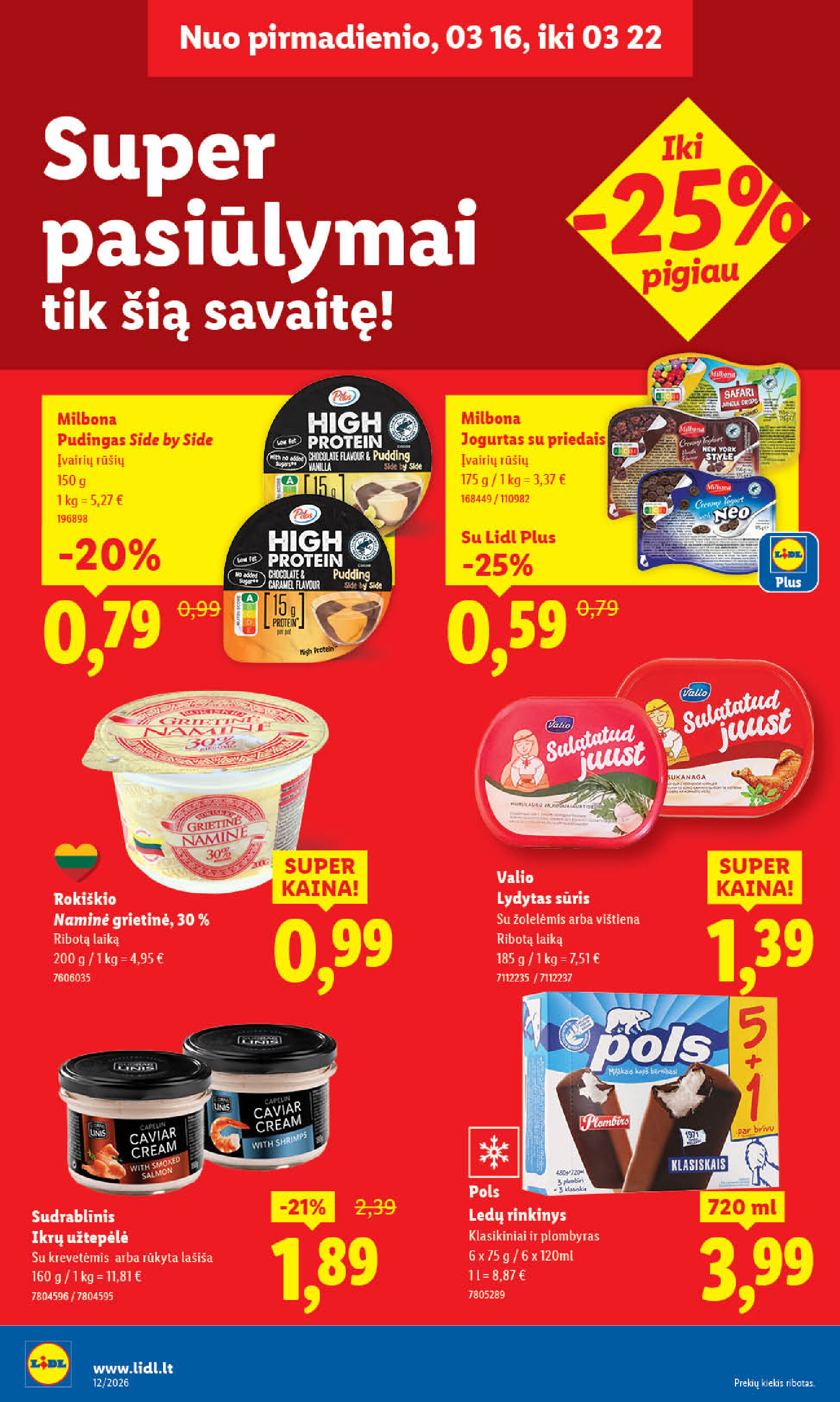lidl - MAISTO PREKIŲ PASIŪLYMAI (2026-03-16 - 2026-03-22) - page: 26
