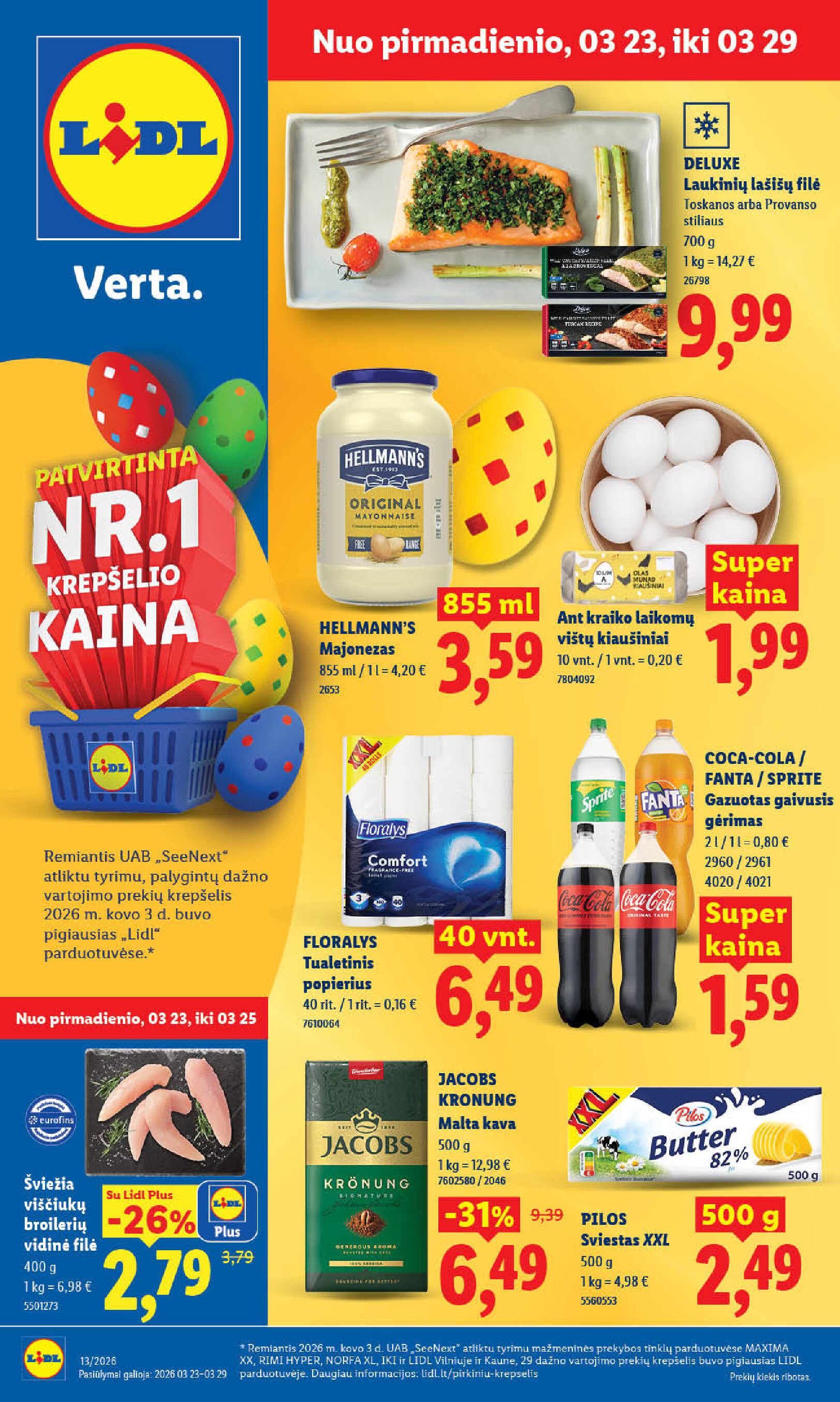 lidl - MAISTO PREKIŲ PASIŪLYMAI (2026-03-23 - 2026-03-29) - page: 1