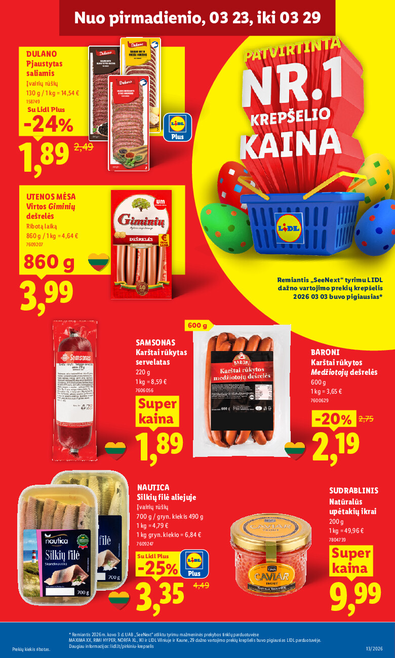 lidl - MAISTO PREKIŲ PASIŪLYMAI (2026-03-23 - 2026-03-29) - page: 9