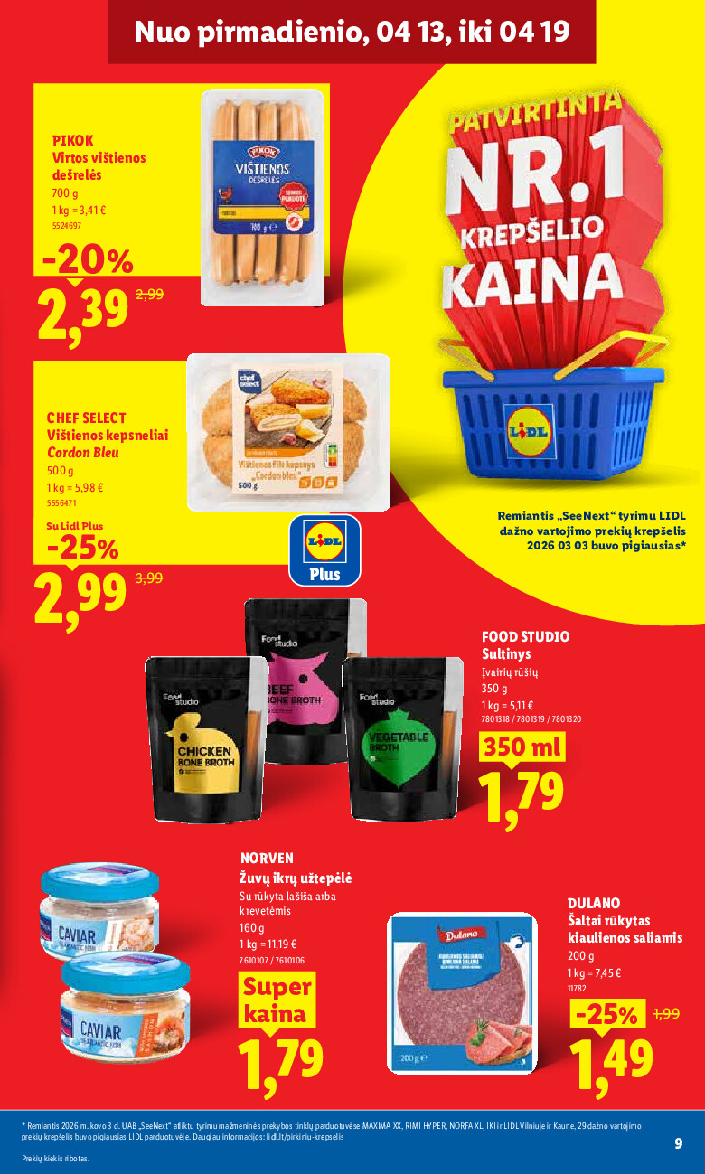 lidl - MAISTO PREKIŲ PASIŪLYMAI (2026-04-13 - 2026-04-19) - page: 9