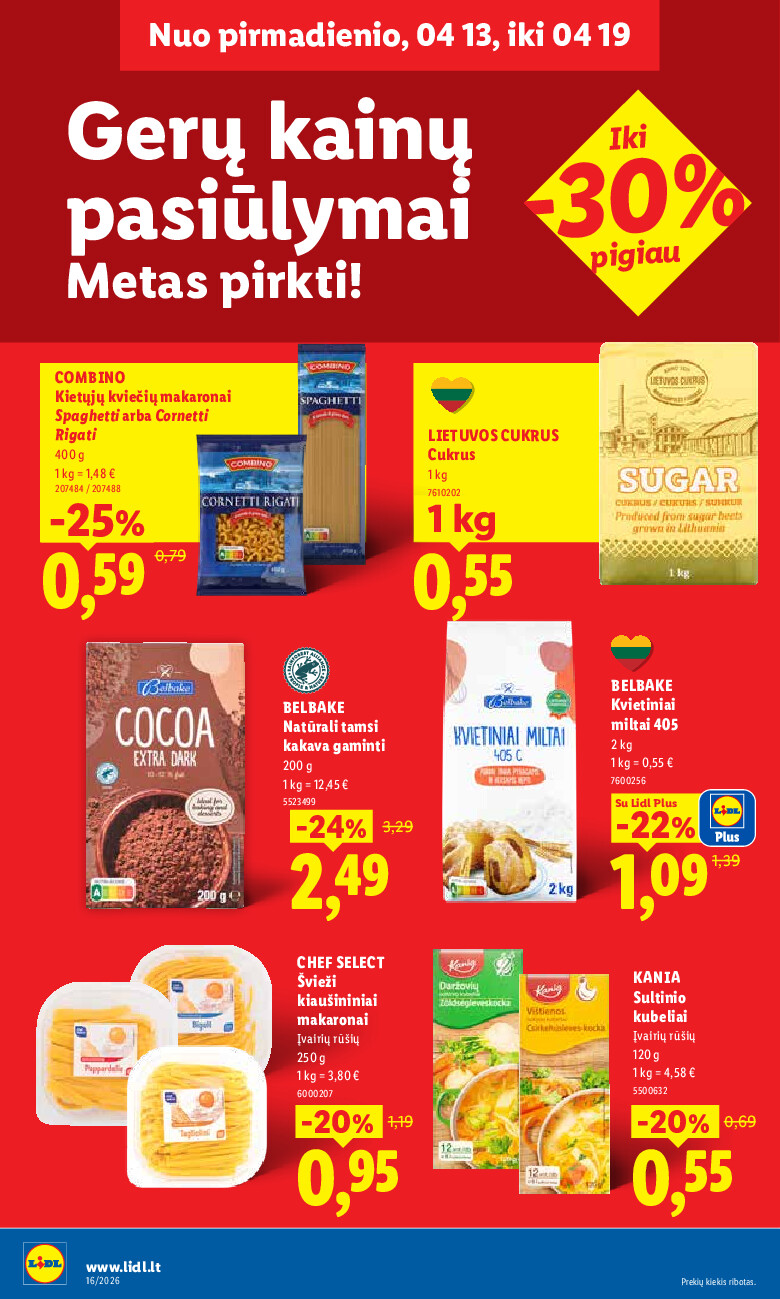 lidl - MAISTO PREKIŲ PASIŪLYMAI (2026-04-13 - 2026-04-19) - page: 16