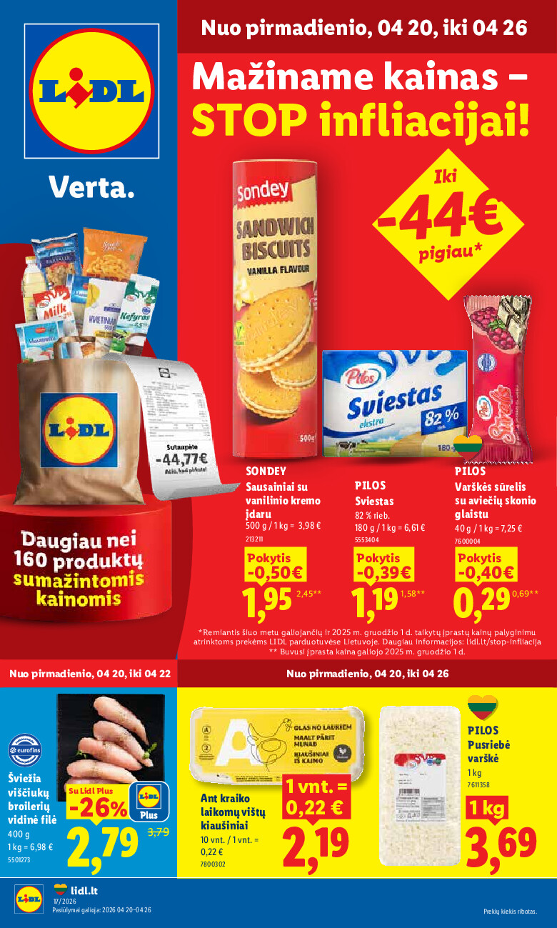 lidl - MAISTO PREKIŲ PASIŪLYMAI (2026-04-20 - 2026-04-26) - page: 1