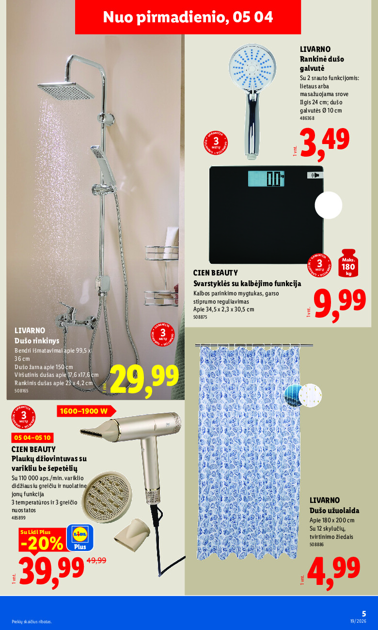 lidl - NE MAISTO PREKIŲ PASIŪLYMAI (2026-05-04 - 2026-05-10) - page: 5