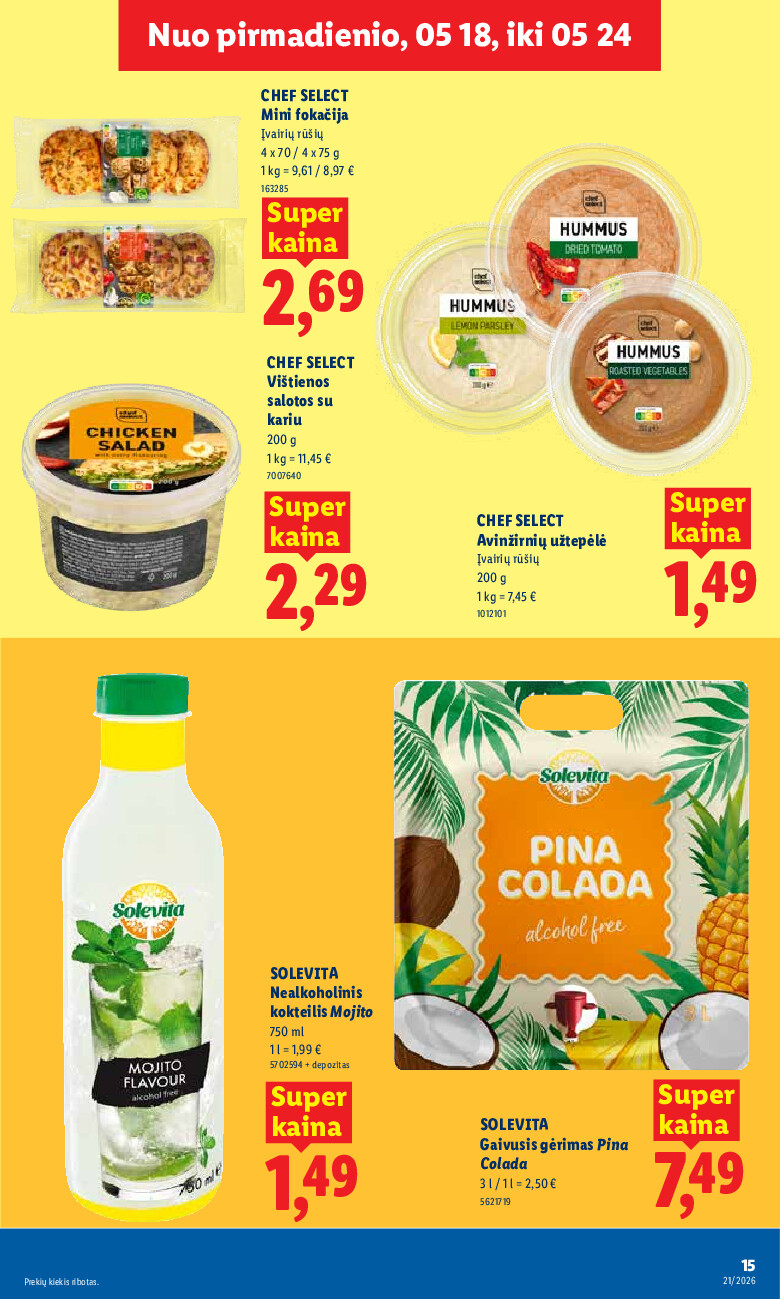lidl - MAISTO PREKIŲ PASIŪLYMAI (2026-05-18 - 2026-05-24) - page: 15