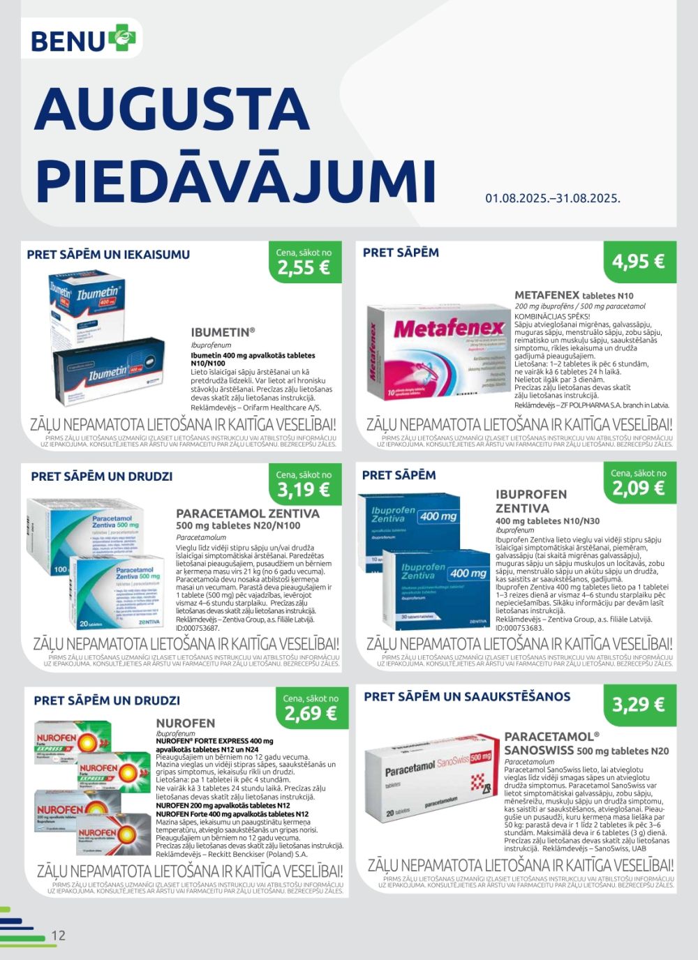 benu - BENU APTIEKA (01.08.2025 - 31.08.2025) - page: 12