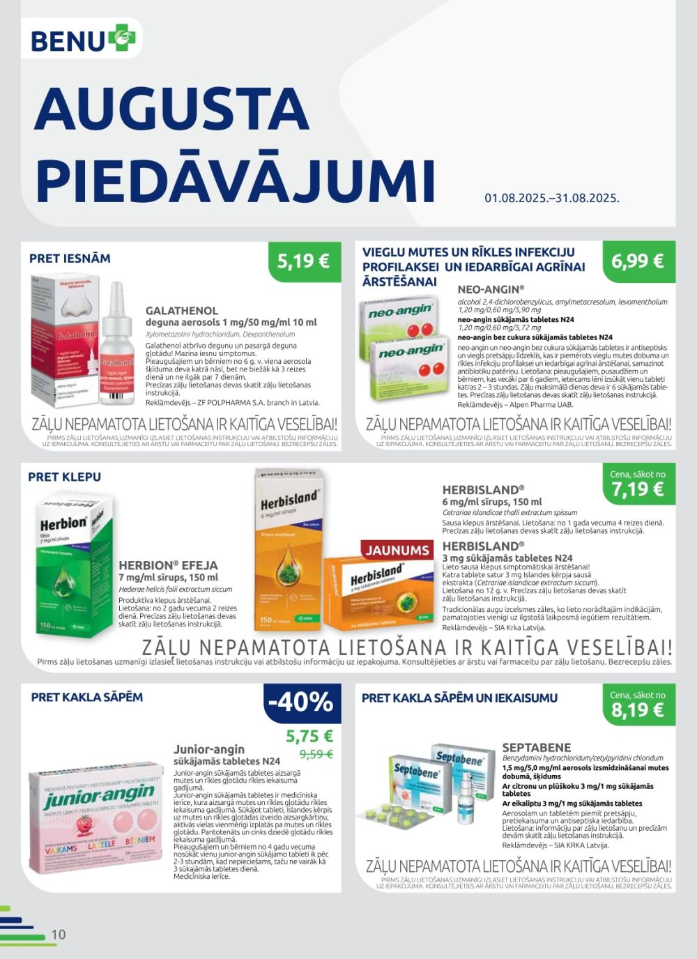 benu - BENU APTIEKA (01.08.2025 - 31.08.2025) - page: 10