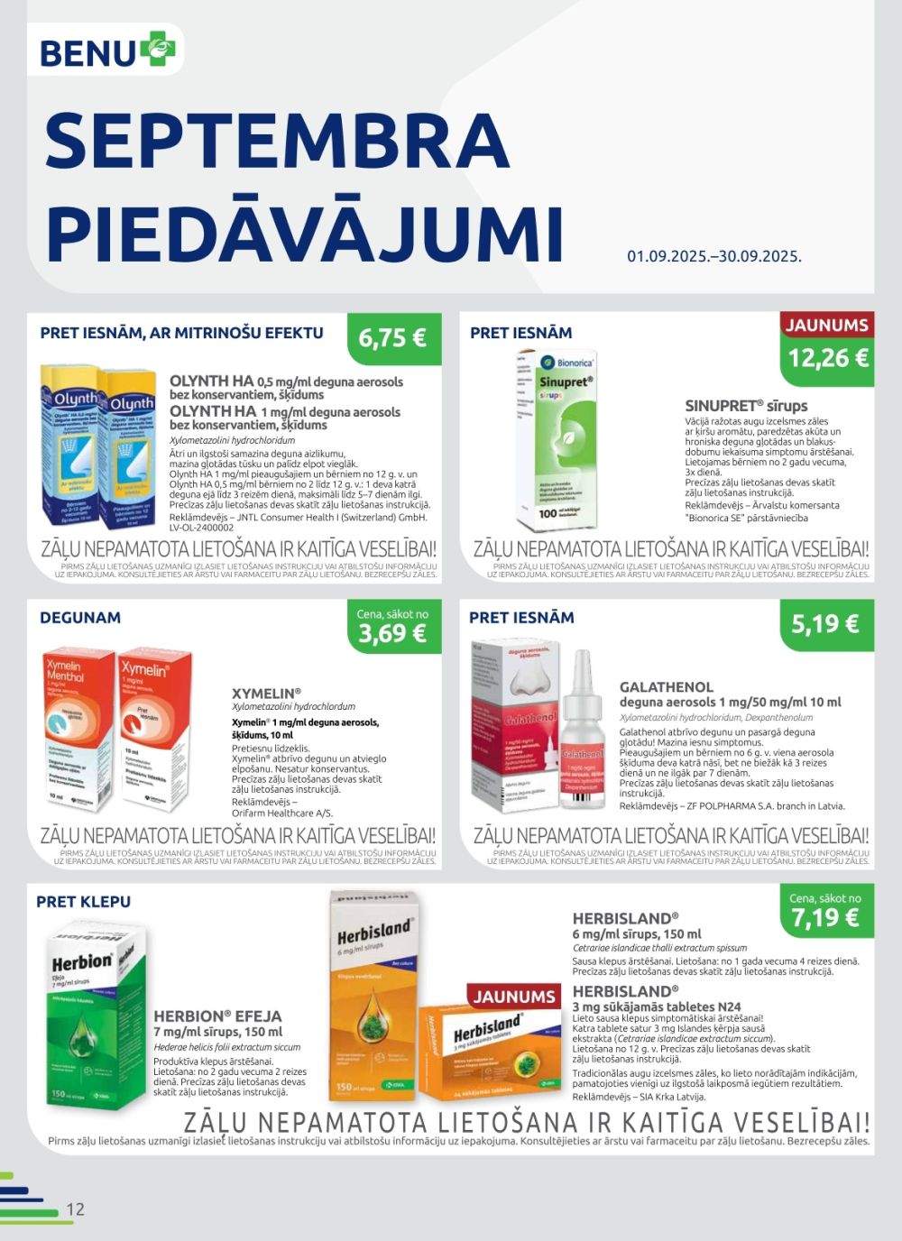 benu - BENU APTIEKA (01.09.2025 - 30.09.2025) - page: 12