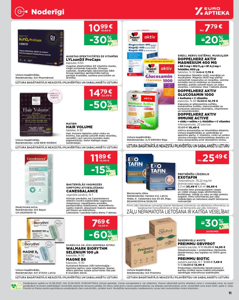 euroaptieka - EUROAPTIEKA (01.08.2025 - 31.08.2025) - page: 11