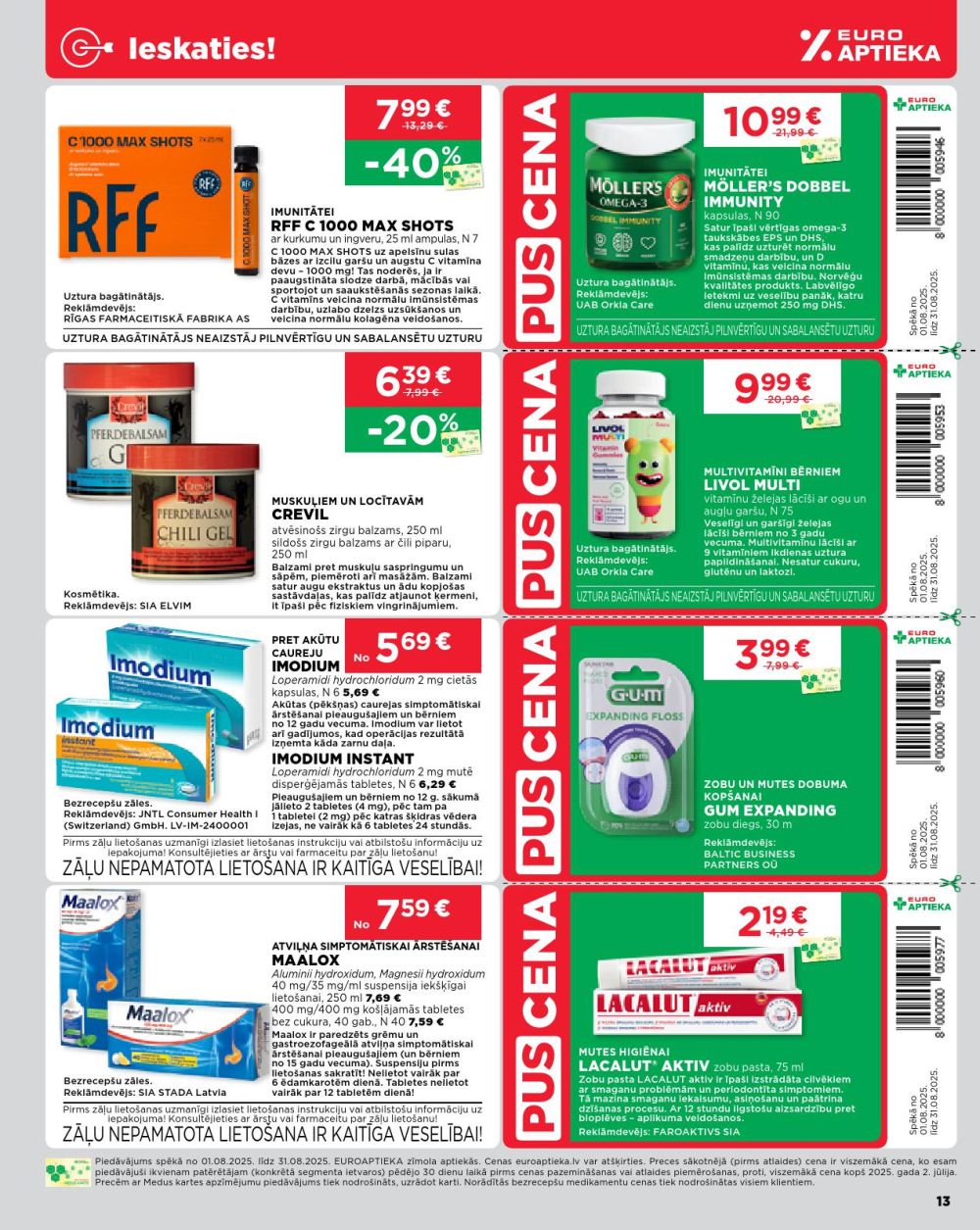 euroaptieka - EUROAPTIEKA (01.08.2025 - 31.08.2025) - page: 13