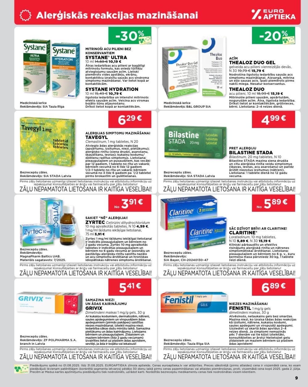 euroaptieka - EUROAPTIEKA (01.08.2025 - 31.08.2025) - page: 9