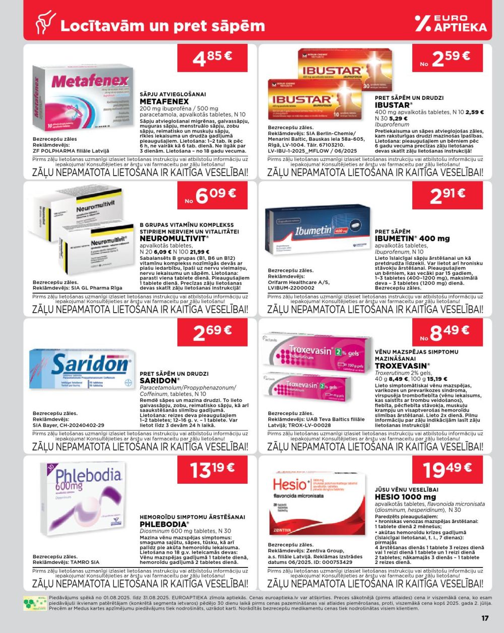 euroaptieka - EUROAPTIEKA (01.08.2025 - 31.08.2025) - page: 17