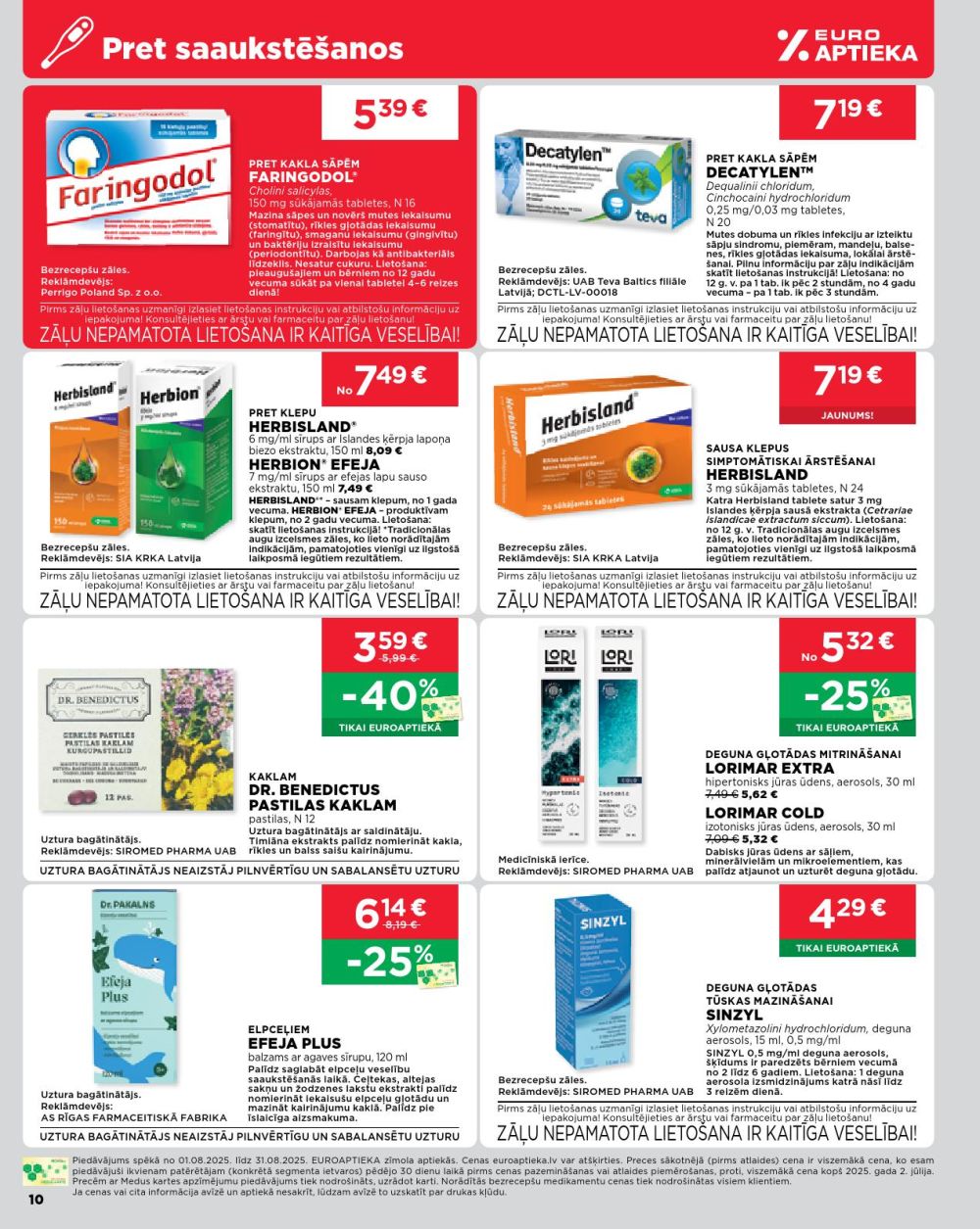 euroaptieka - EUROAPTIEKA (01.08.2025 - 31.08.2025) - page: 10
