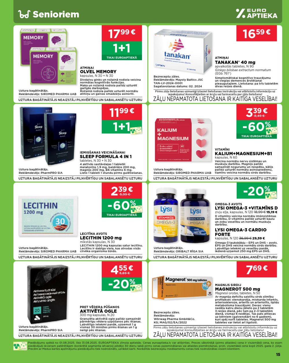euroaptieka - EUROAPTIEKA (01.08.2025 - 31.08.2025) - page: 15