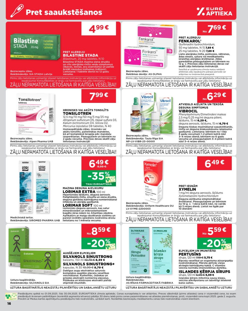 euroaptieka - EUROAPTIEKA (01.09.2025 - 30.09.2025) - page: 16