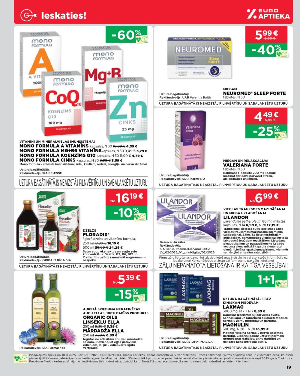 euroaptieka - EUROAPTIEKA (01.11.2025 - 30.11.2025) - page: 19