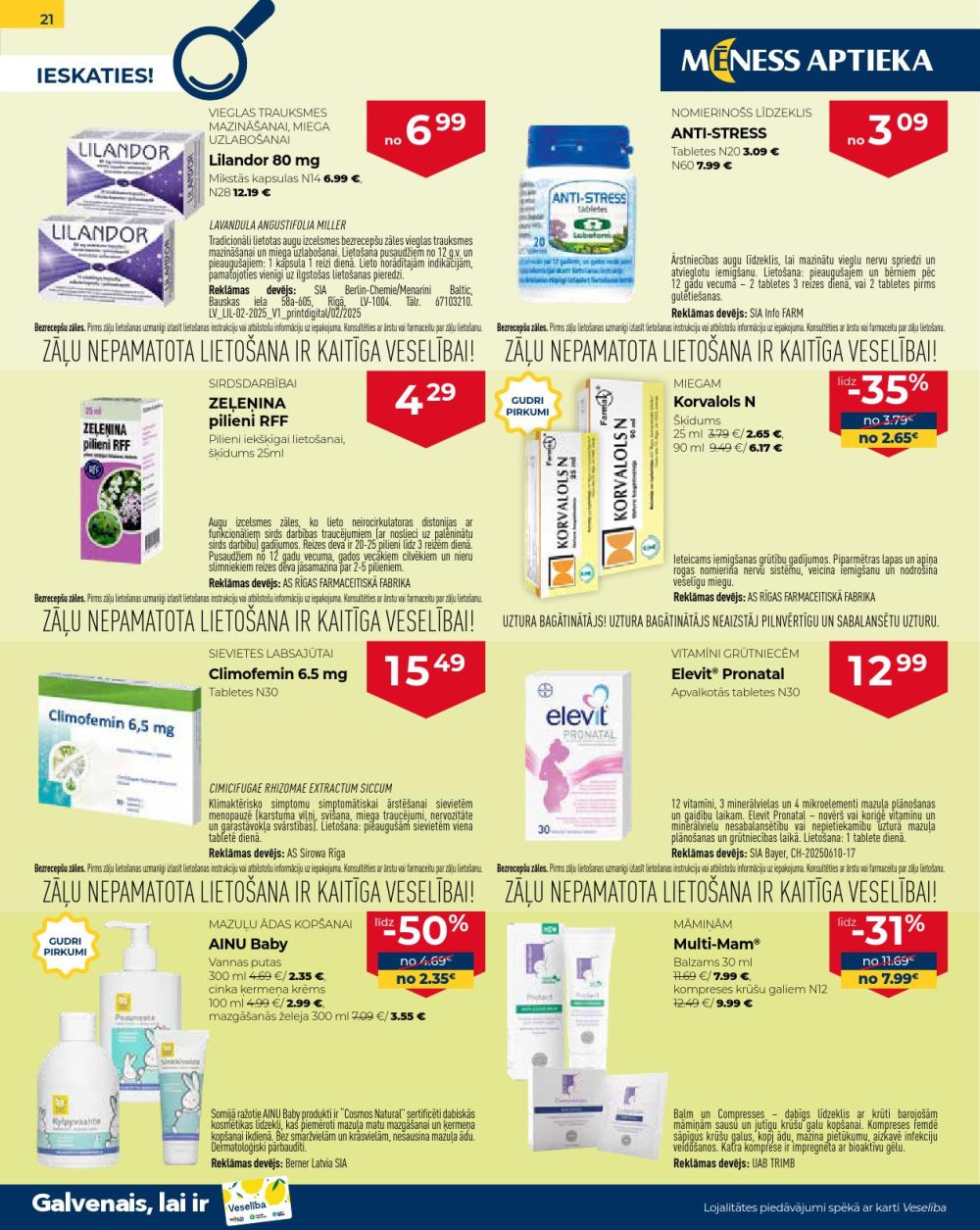 meness-aptieka - MĒNESS APTIEKA (01.09.2025 - 30.09.2025) - page: 21
