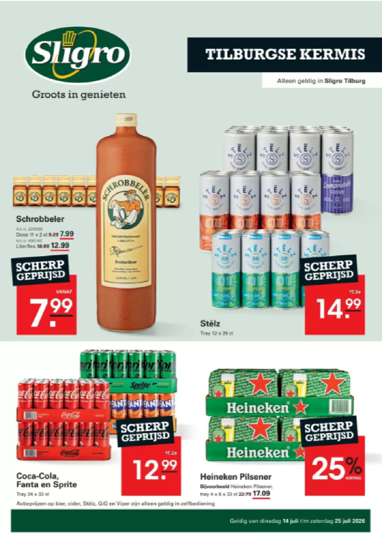 sligro - Huidige Sligro - Tilburgse kermis folder geldig van dinsdag 14-07-2026 tot zaterdag 25-07-2026
