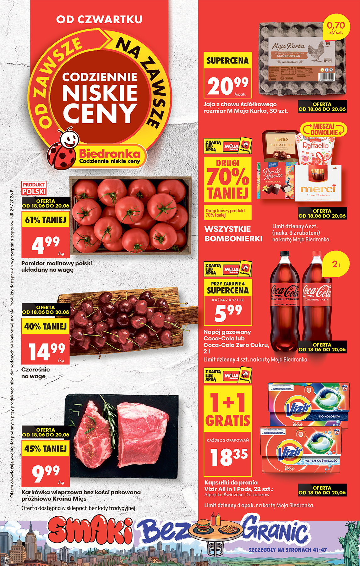 biedronka - Aktualna gazetka Biedronka - Codziennie niskie ceny ważna od 18.06.2026 do 20.06.2026