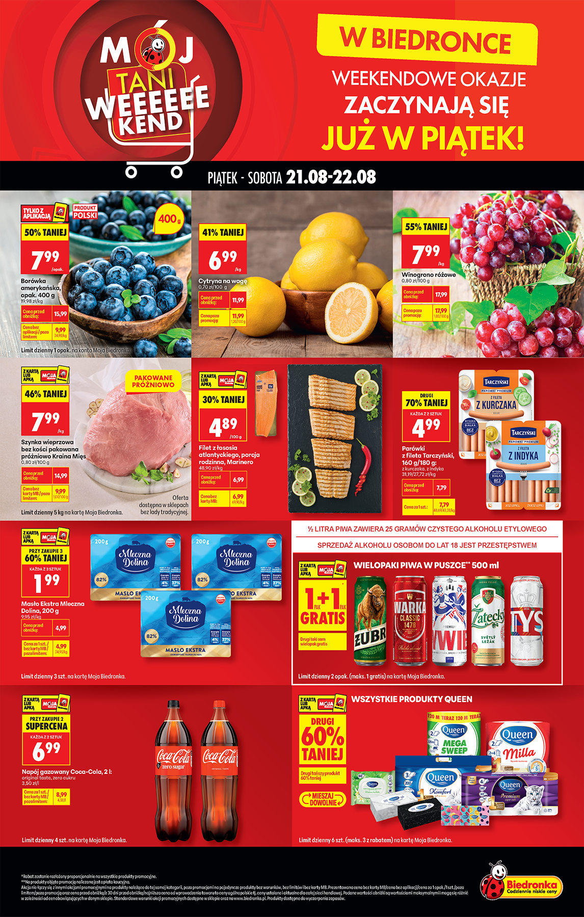 biedronka - Aktualna gazetka Biedronka - Tani weekend ważna od 21.08.2026 do 22.08.2026