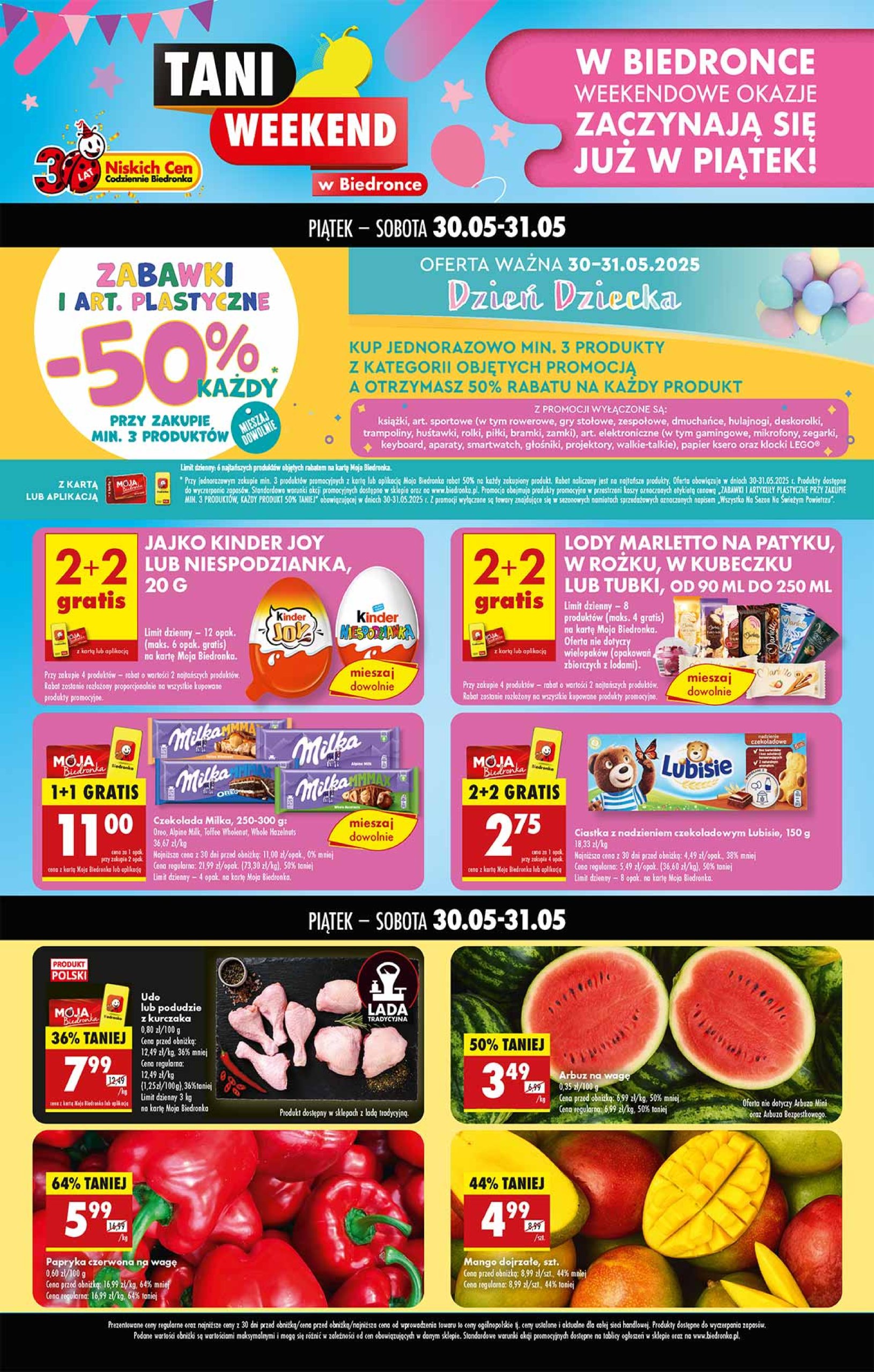 biedronka - Biedronka - Tani weekend gazetka ważna od 30.05. - 31.05.