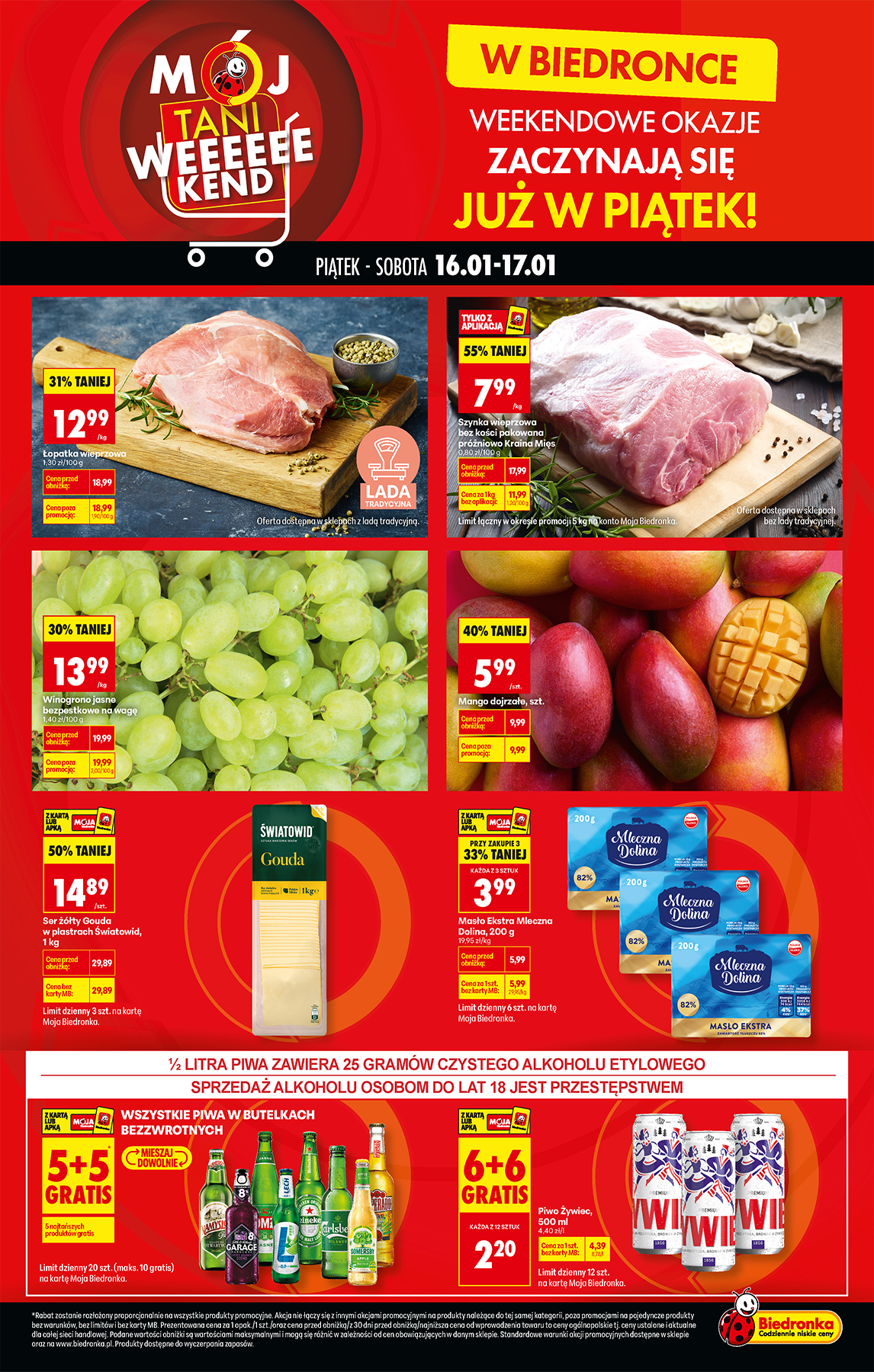 biedronka - Gazetka Biedronka - Tani weekend - ważna od 16.01. do 17.01.