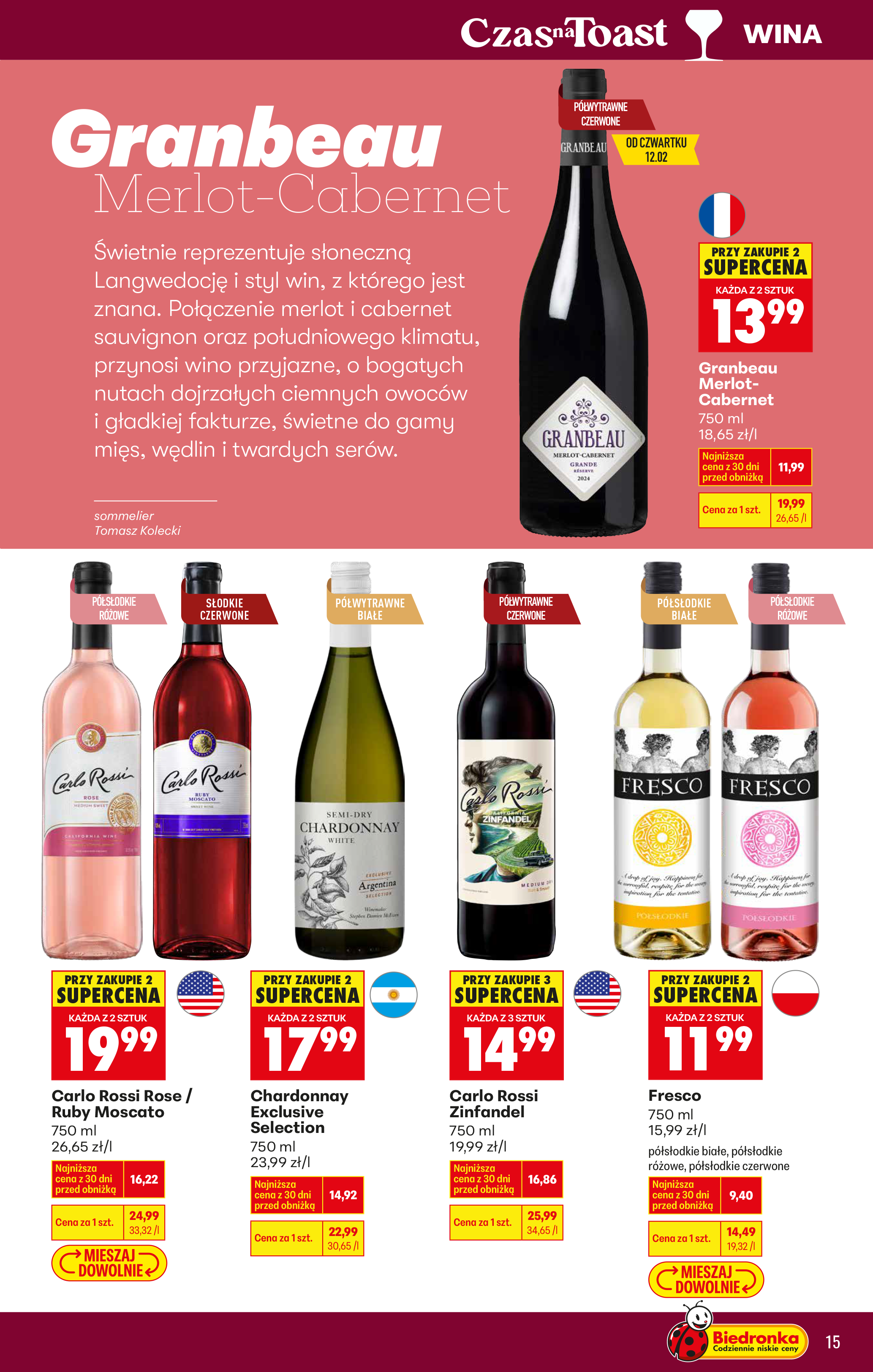 biedronka - Gazetka Biedronka - Czas na Toast - ważna od 09.02.2026 do 21.02.2026 - page: 15