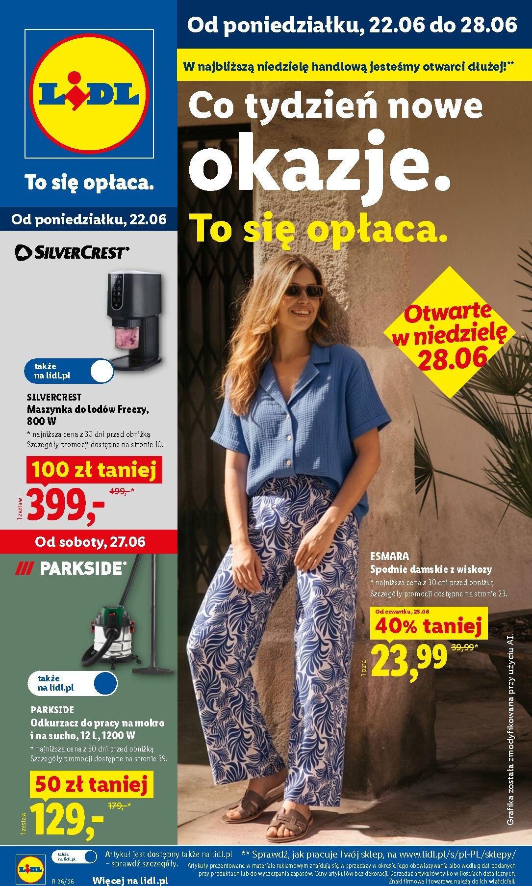 lidl - Aktualna gazetka Lidl - Co Tydzień Nowe Okazje ważna od 22.06.2026 do 28.06.2026 - page: 1