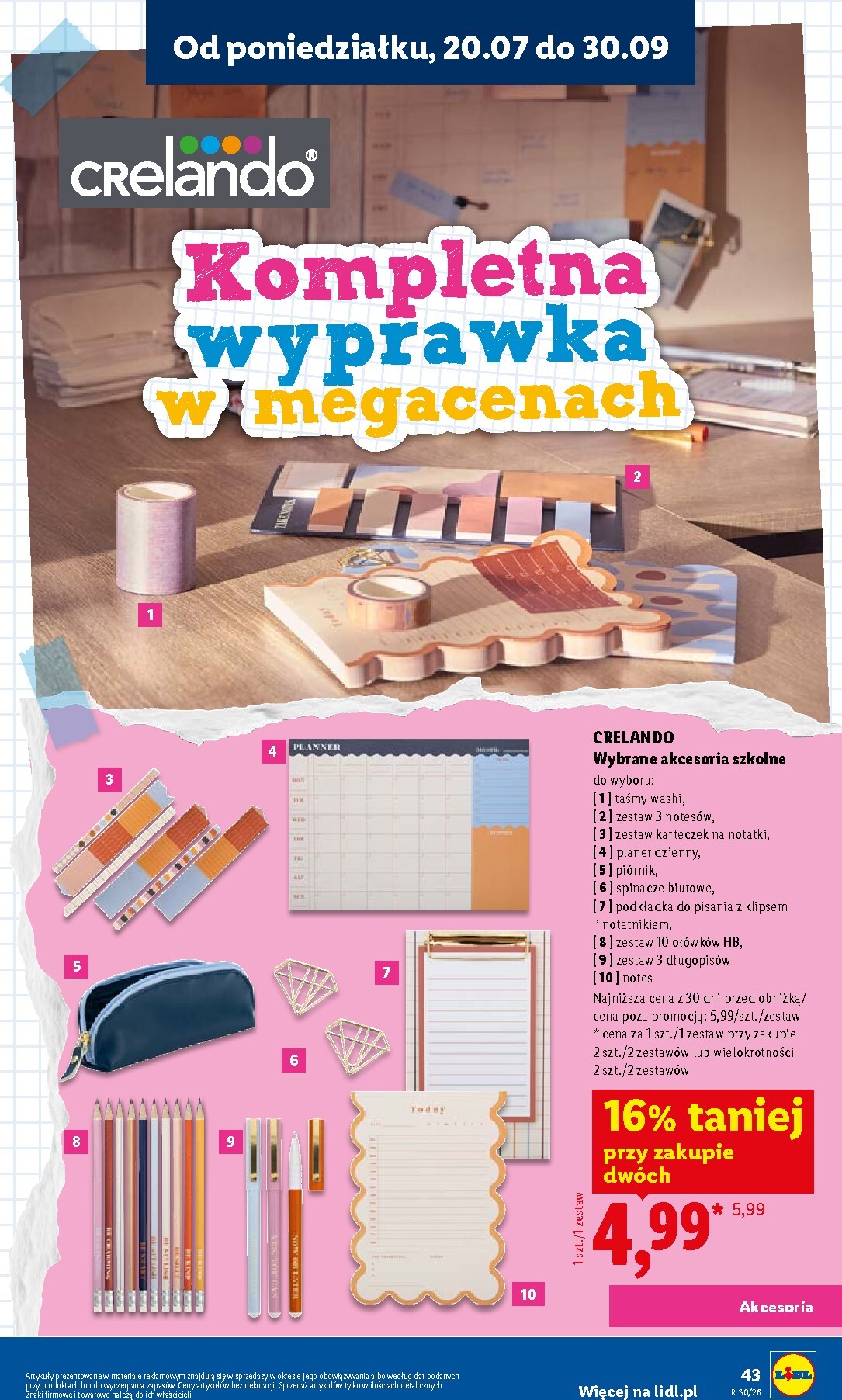 lidl - Aktualna gazetka Lidl - Kompletna wyprawka w megacenach ważna od 09.07.2026 do 30.09.2026 - page: 43