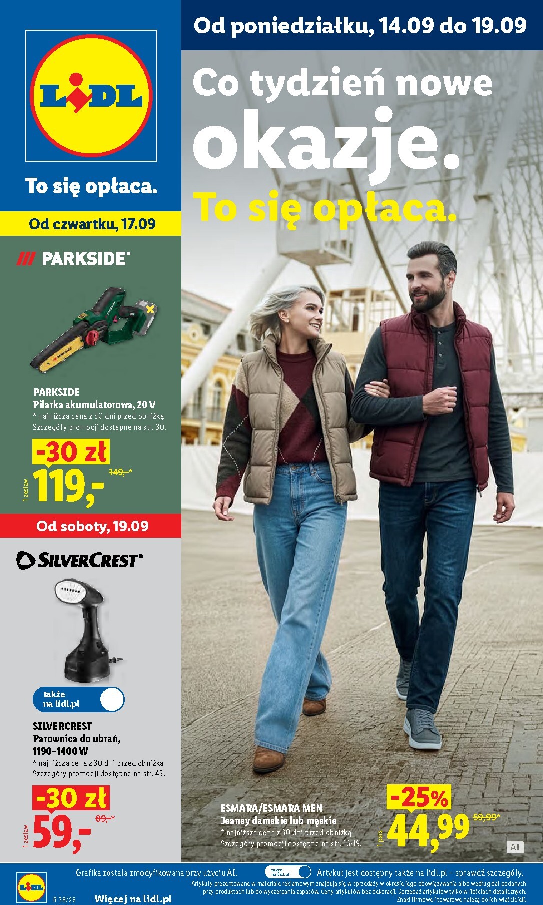 lidl - Nowa gazetka Lidl - Okazje ważna od 14.09.2026 do 19.09.2026 - page: 1