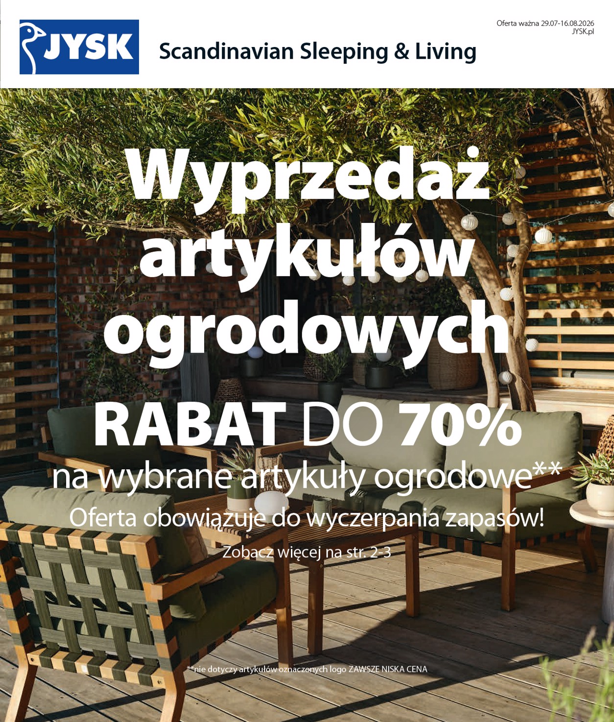 jysk - Aktualna gazetka JYSK ważna od 29.07.2026 do 16.08.2026