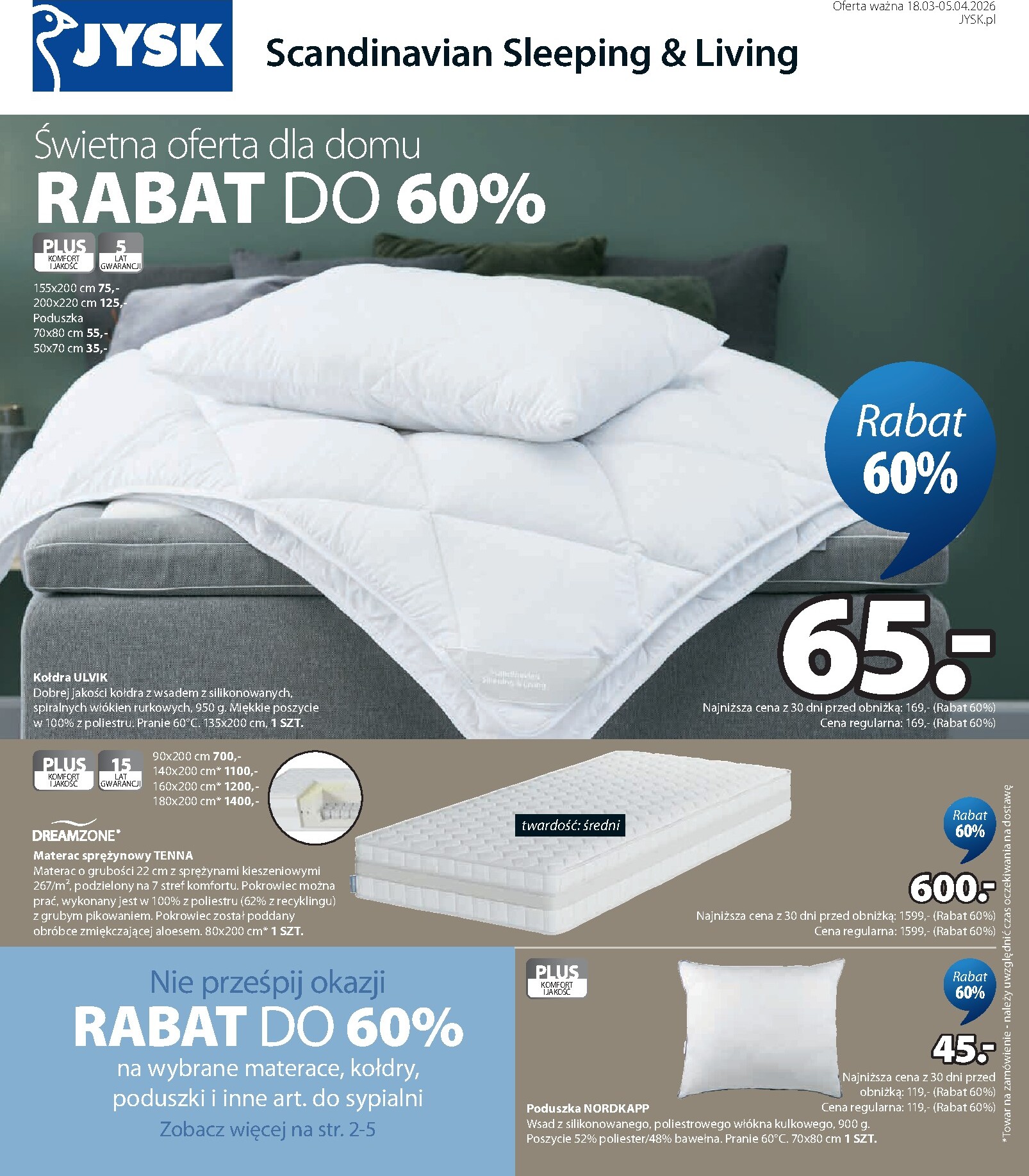 jysk - Gazetka JYSK - ważna od 18.03.2026 do 05.04.2026 - page: 1