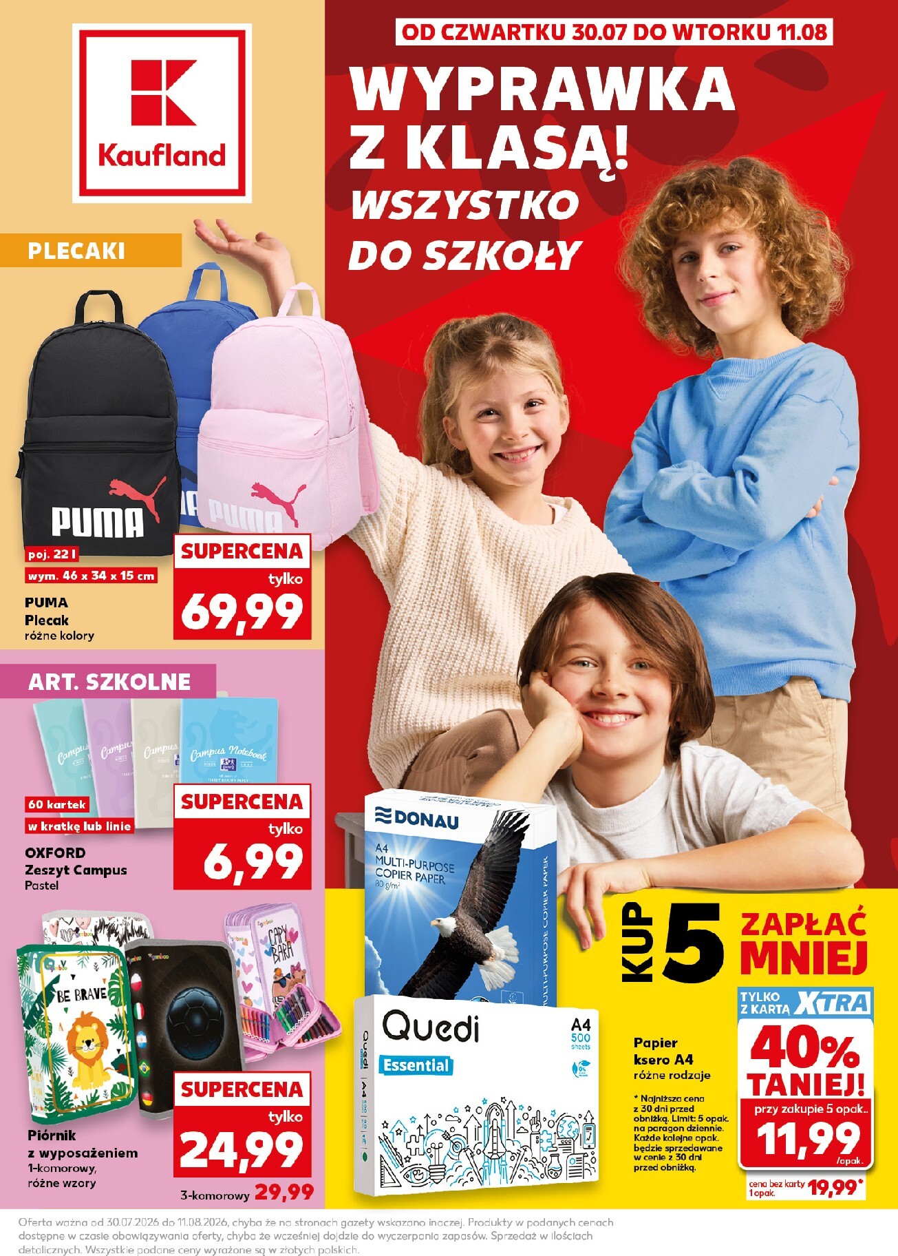 kaufland - Nowa gazetka Kaufland - Szkoła ważna od 30.07.2026 do 11.08.2026