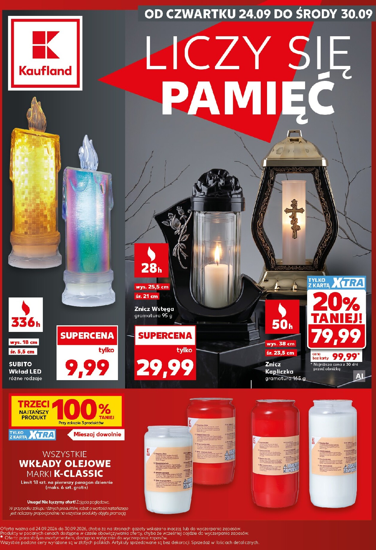 kaufland - Nowa gazetka Kaufland - Katalog Znicze ważna od 24.09.2026 do 30.09.2026