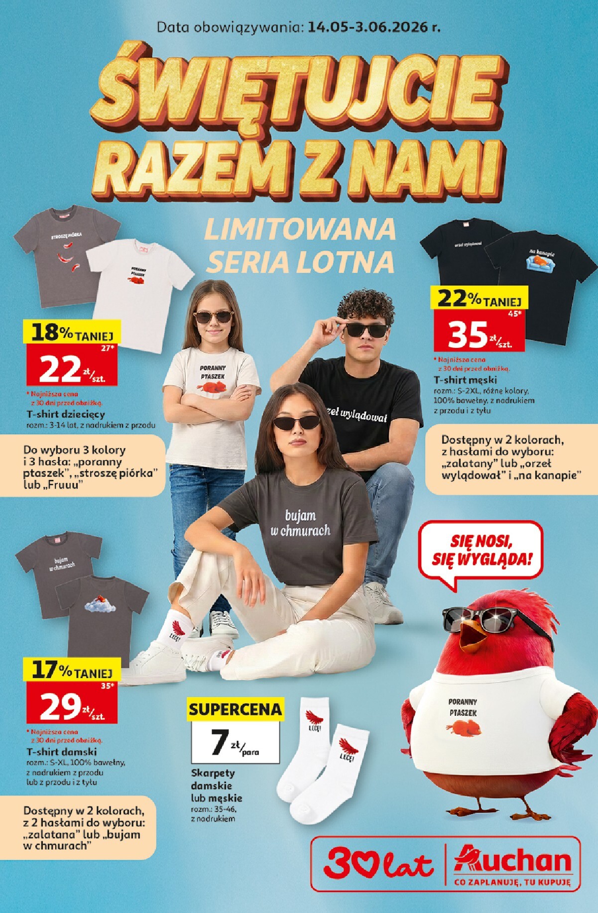 auchan - Aktualna gazetka Auchan - Świętujcie Razem z Nami 30 Lat ważna od 14.05.2026 do 03.06.2026