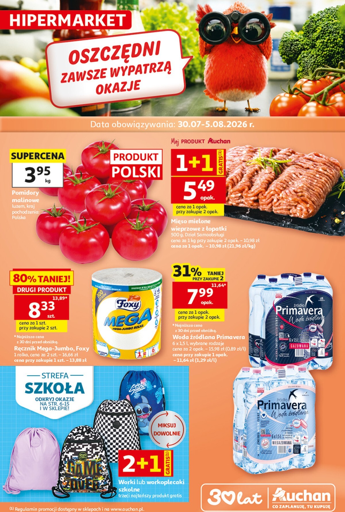 auchan - Nowa gazetka Auchan Hipermarket ważna od 30.07.2026 do 05.08.2026