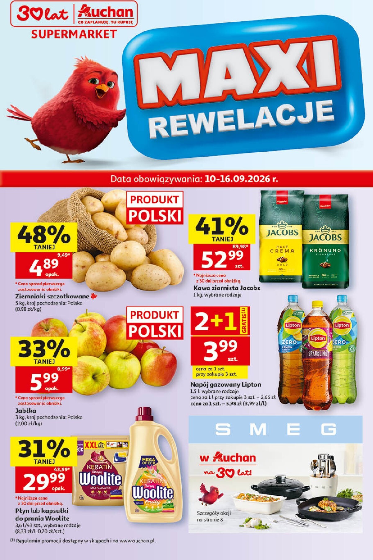 auchan - Nowa gazetka Auchan - Gazetka 30 Lat Supermarket Auchan ważna od 10.09.2026 do 16.09.2026