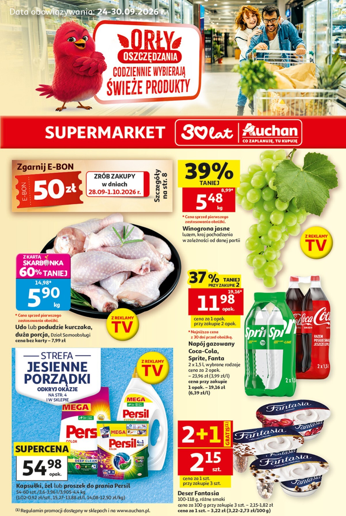 auchan - Nowa gazetka Auchan - Gazetka 30 Lat Supermarket Auchan ważna od 24.09.2026 do 30.09.2026