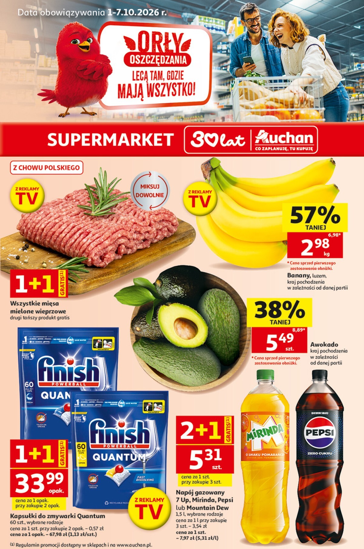 auchan - Nowa gazetka Auchan - Gazetka 30 Lat Supermarket Auchan ważna od 01.10.2026 do 07.10.2026 - page: 1