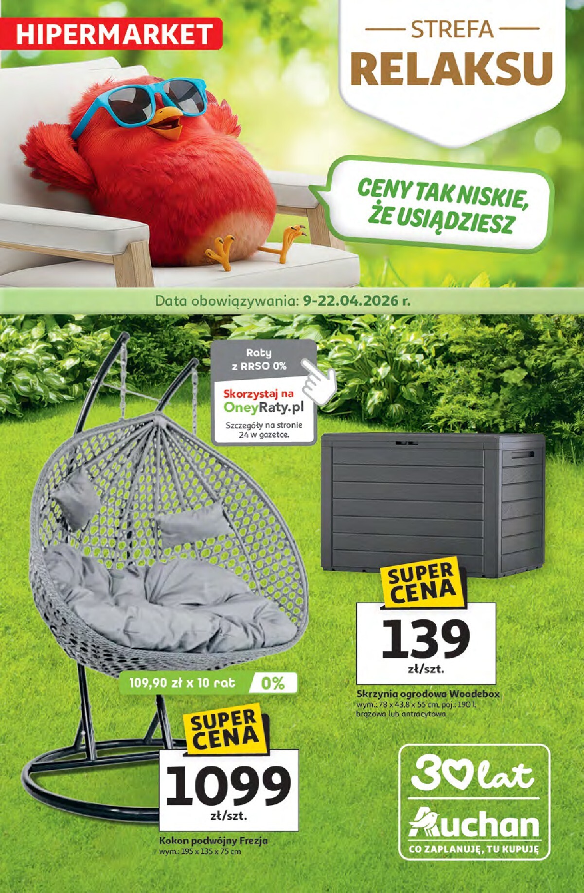 auchan - Aktualna gazetka Hipermarlet Auchan - Strefa Relaksu ważna od 09.04.2026 do 22.04.2026