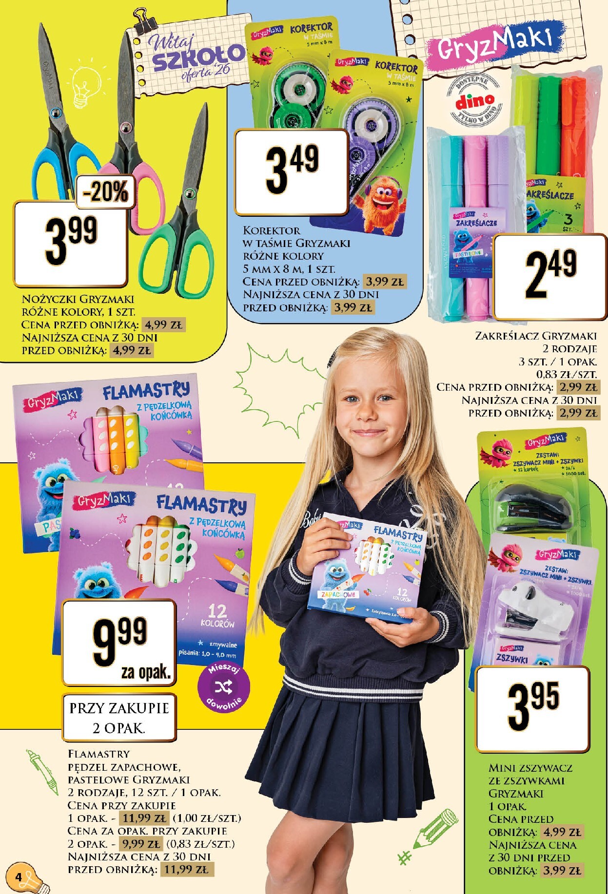 dino - Aktualna gazetka Dino - Katalog - Witaj szkoło 2026 ważna od 20.07.2026 do 01.08.2026 - page: 4