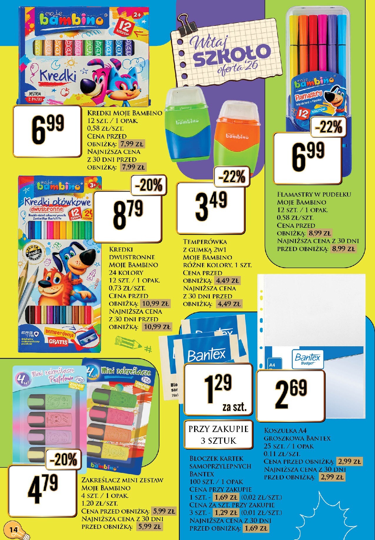 dino - Aktualna gazetka Dino - Katalog - Witaj szkoło 2026 ważna od 20.07.2026 do 01.08.2026 - page: 14