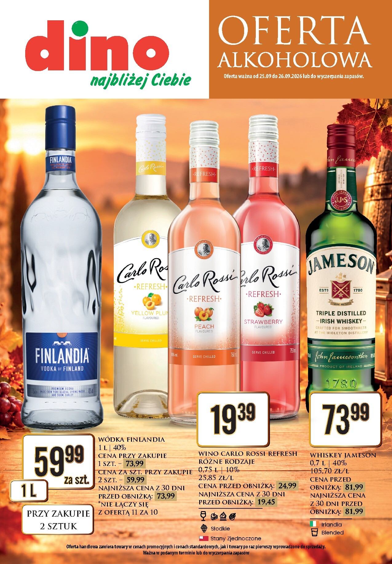 dino - Aktualna gazetka Dino - Oferta alkoholowa ważna od 25.09.2026 do 26.09.2026